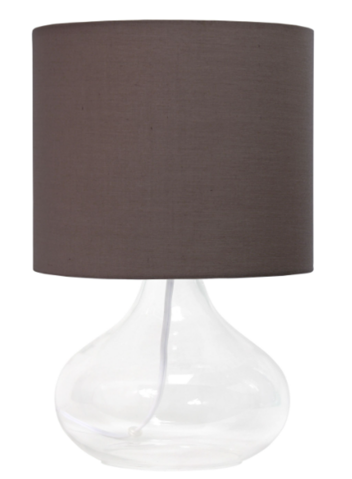 Simple Designs Glass Raindrop Table Lamp with Fabric Shade - Clear/ Gray