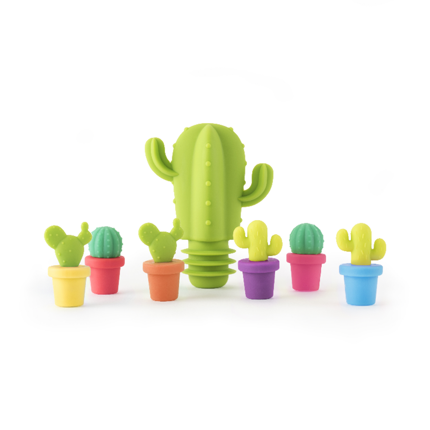 Cactus Bottle Stopper and Drink Charm Set by Truezoo