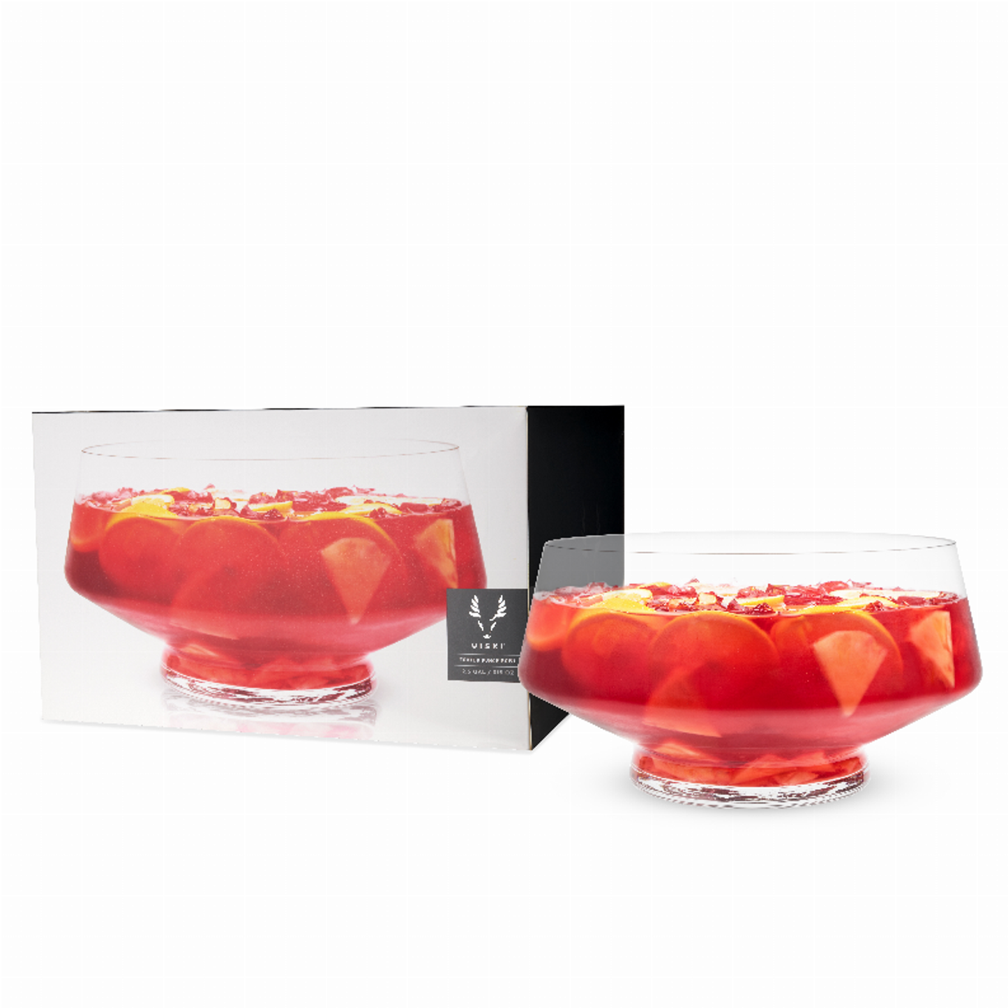 Viski Footed Glass Punch Bowl