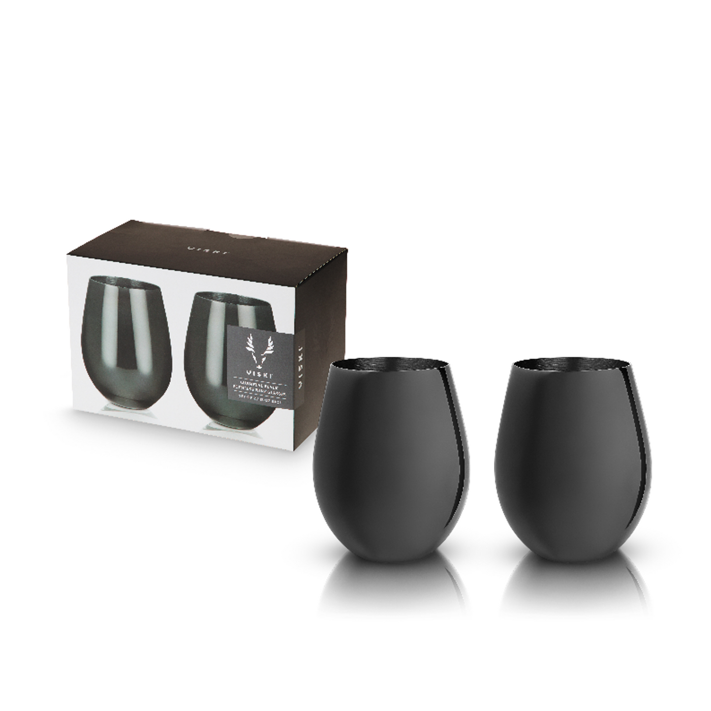 Gunmetal Stemless Wine Glasses by Viski