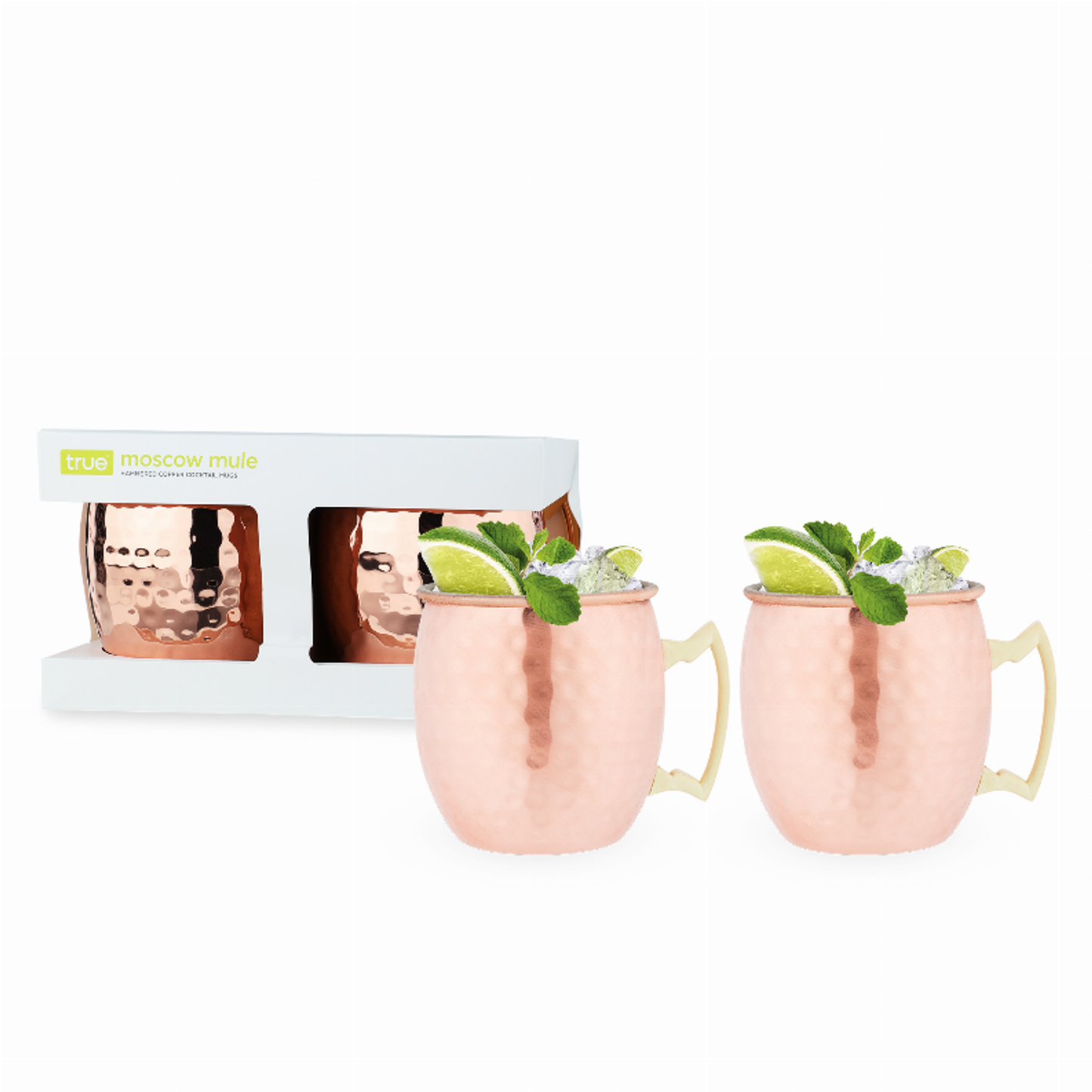 Hammered Moscow Mule Copper Mugs by True, Set of 2