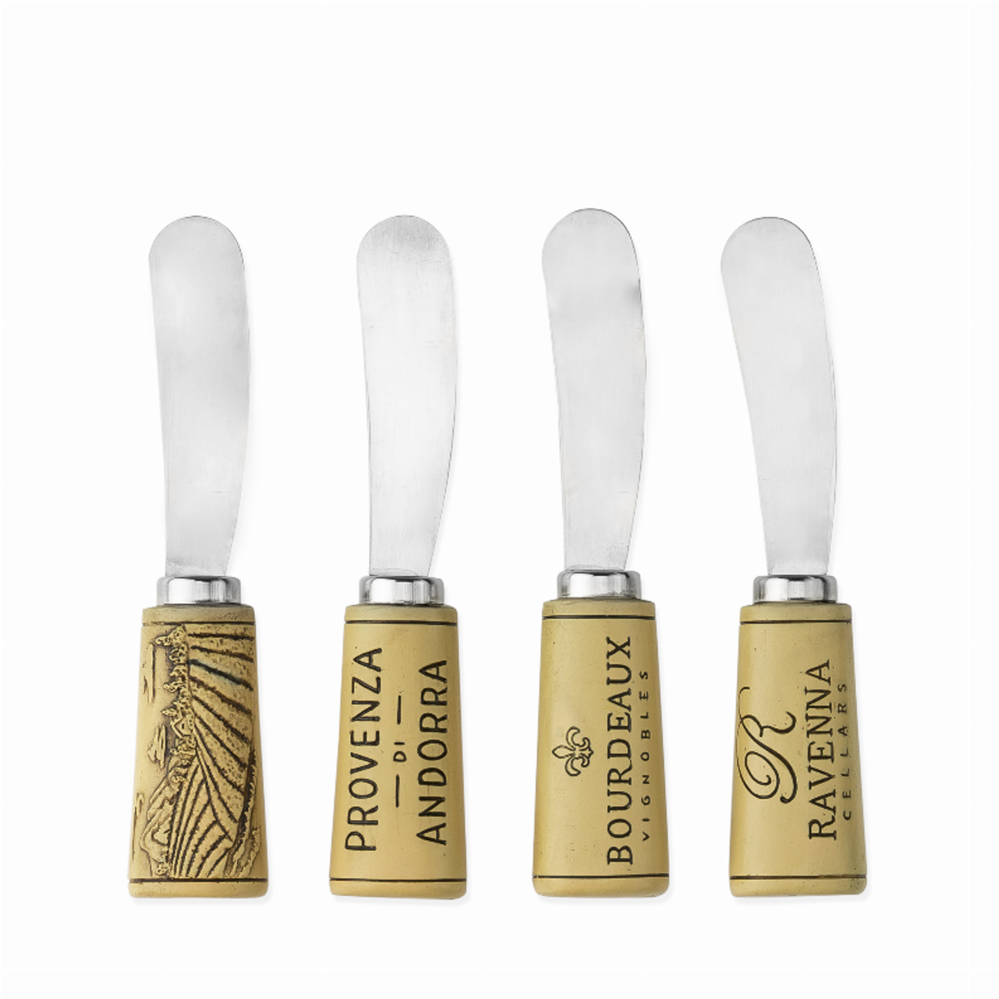 Cork Handled Cheese Spreader Set by Twine, Set of 4