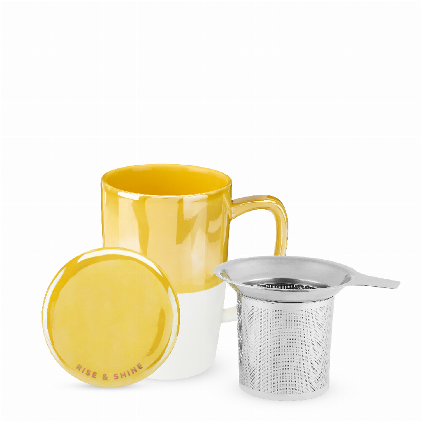 Delia Yellow Tea Mug & Infuser by Pinky Up, 18 oz
