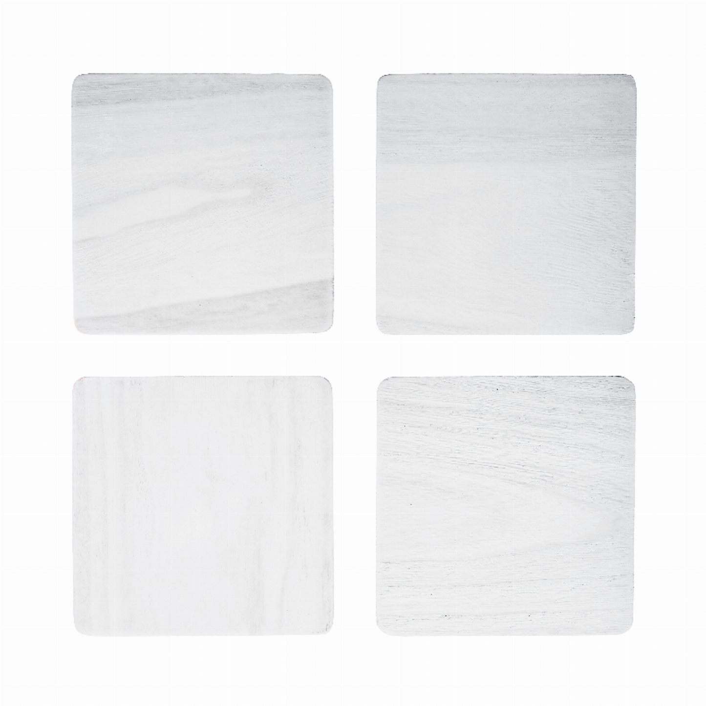 Twine Whitewash Wood Coasters, Set of 4