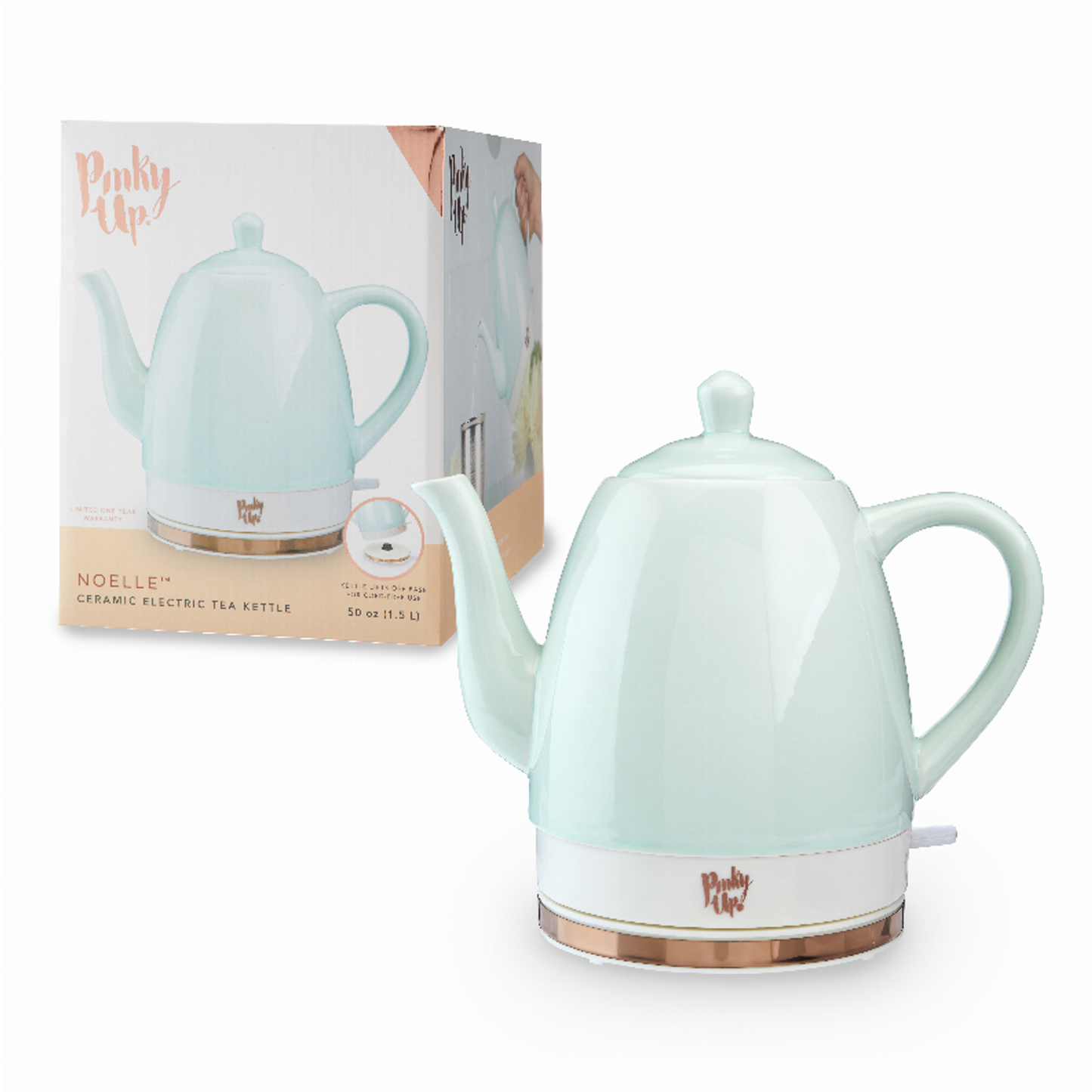 Noelle Ceramic Electric Tea Kettle by Pinky Up, Green