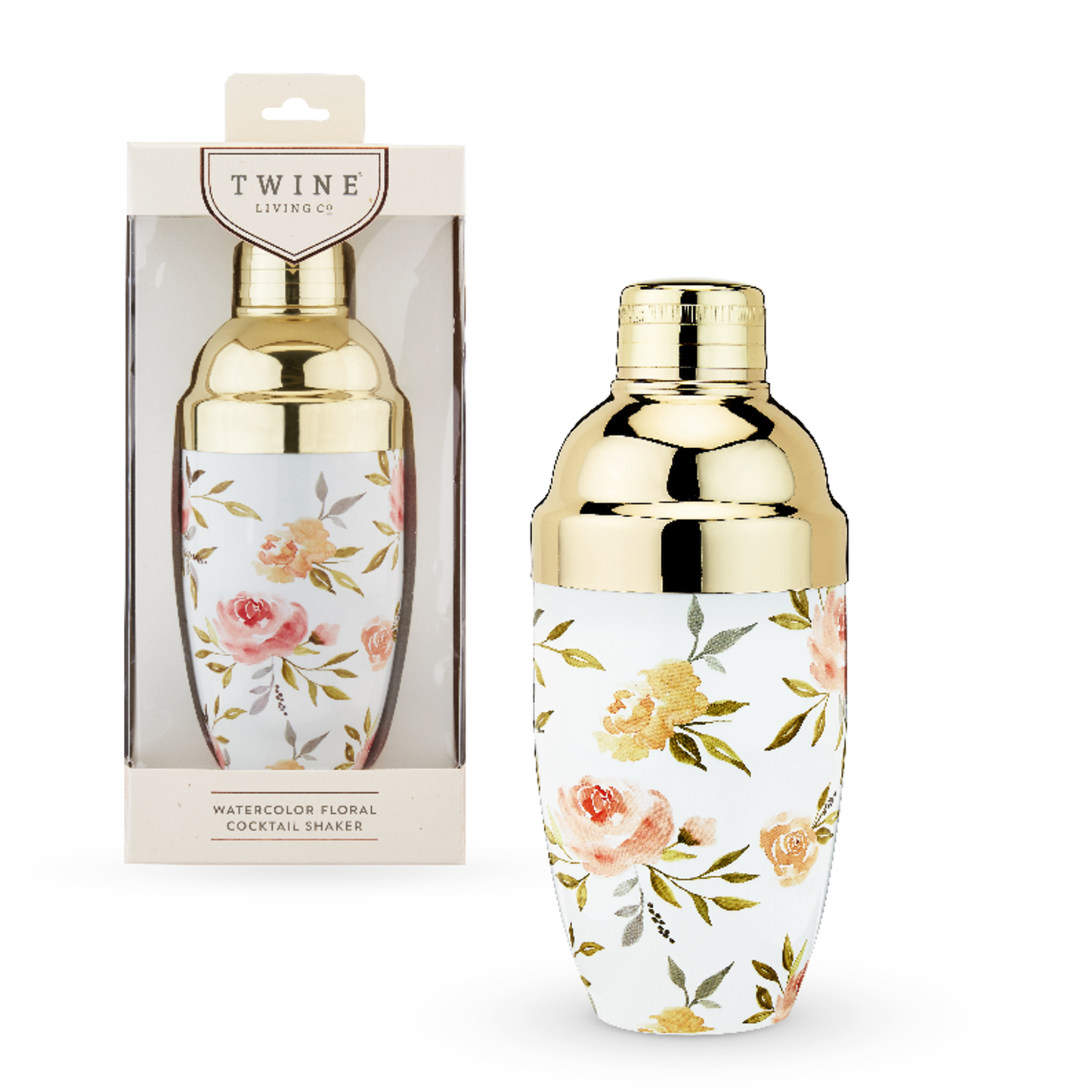 Twine Watercolor Floral Cocktail Shaker