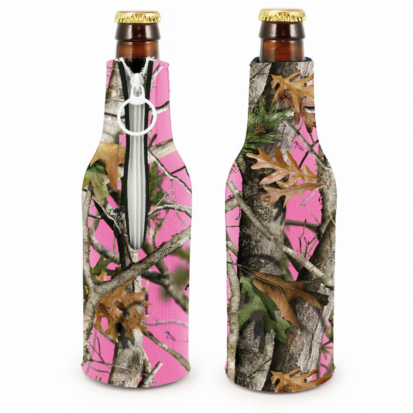 Pink Camouflage Zippered Bottle Suit Cooler