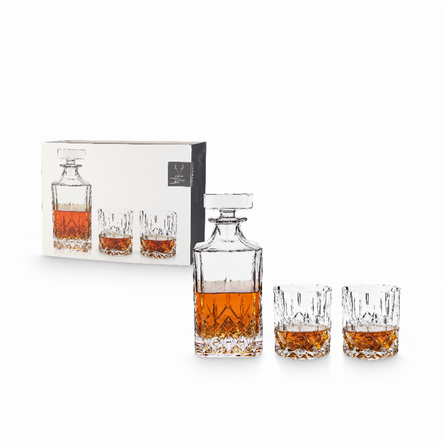 Viski Admiral 3-Piece Decanter and Tumbler Set