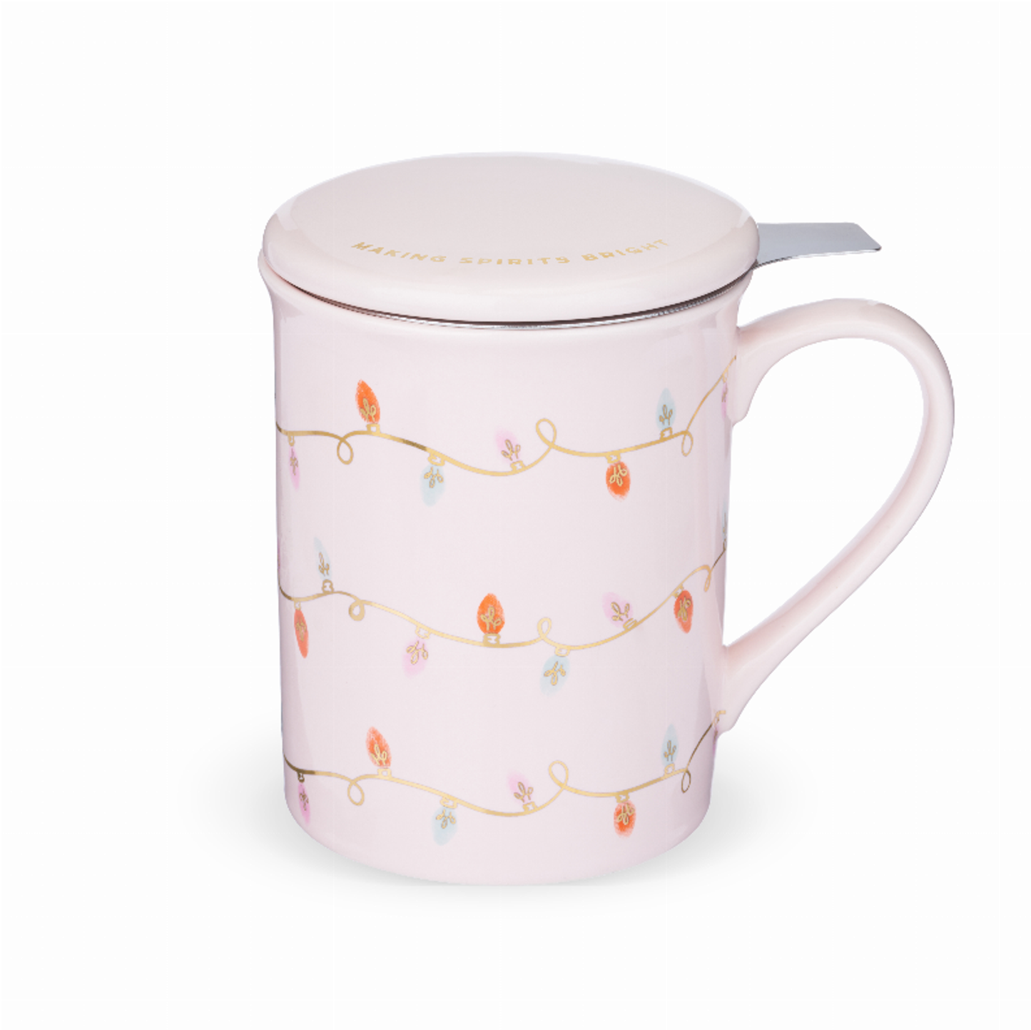 Annette Lights Pink Ceramic Tea Mug & Infuser by Pinky Up