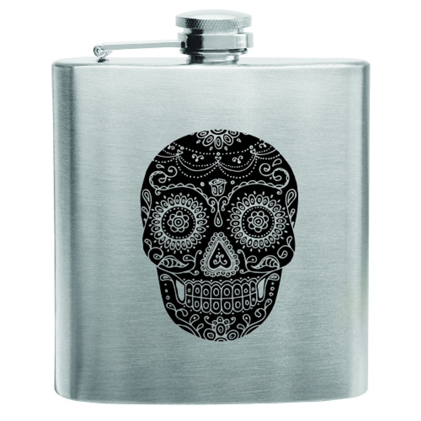 Dia de los Muertos Stainless Steel Flask by True, 6 oz