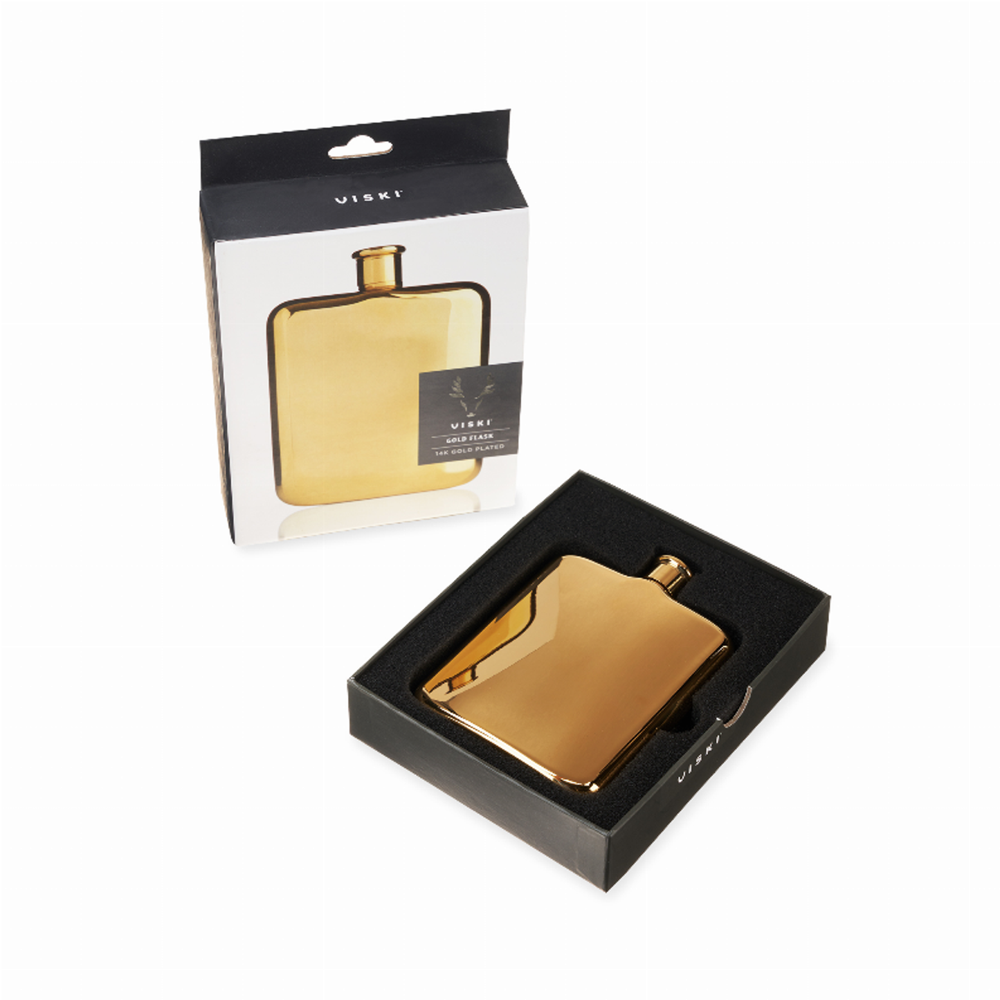 Viski 14K Gold-Plated Hip Flask, 6 oz