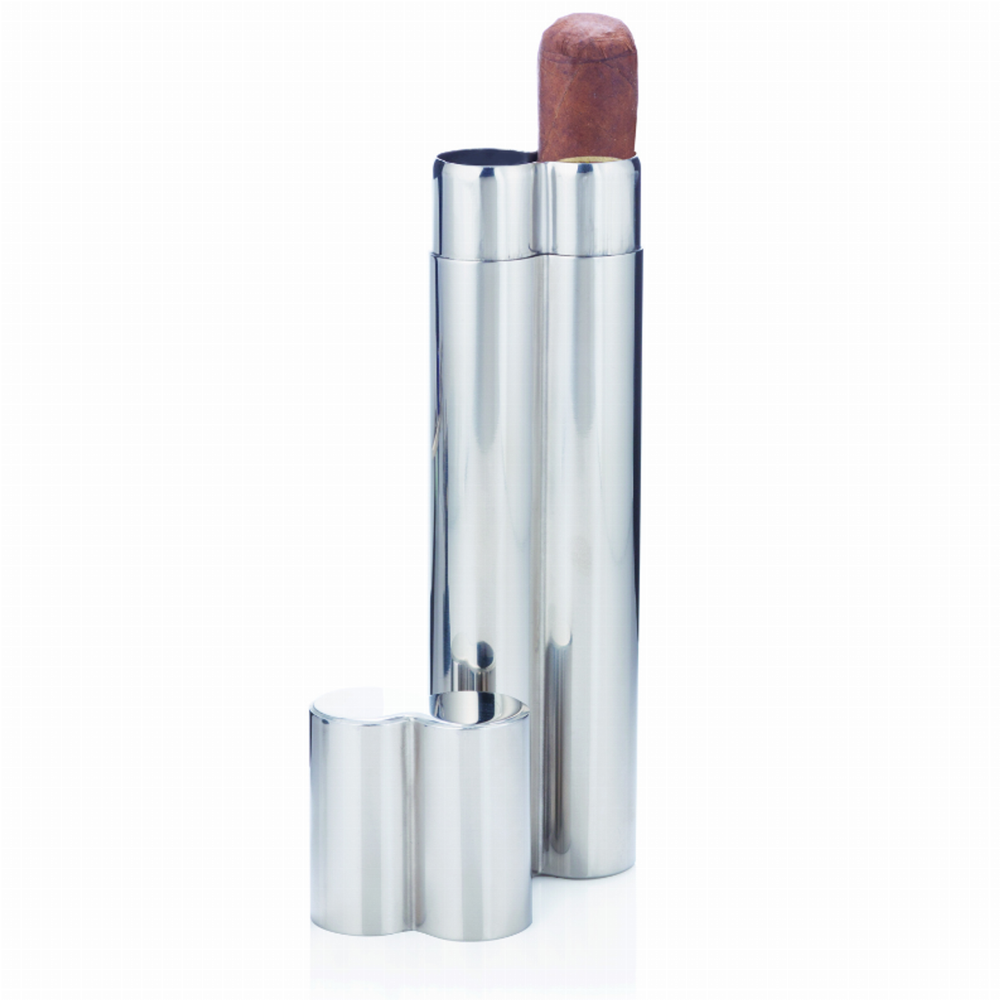 Viski Stainless Steel Cigar Case, Holds 2 Cigars