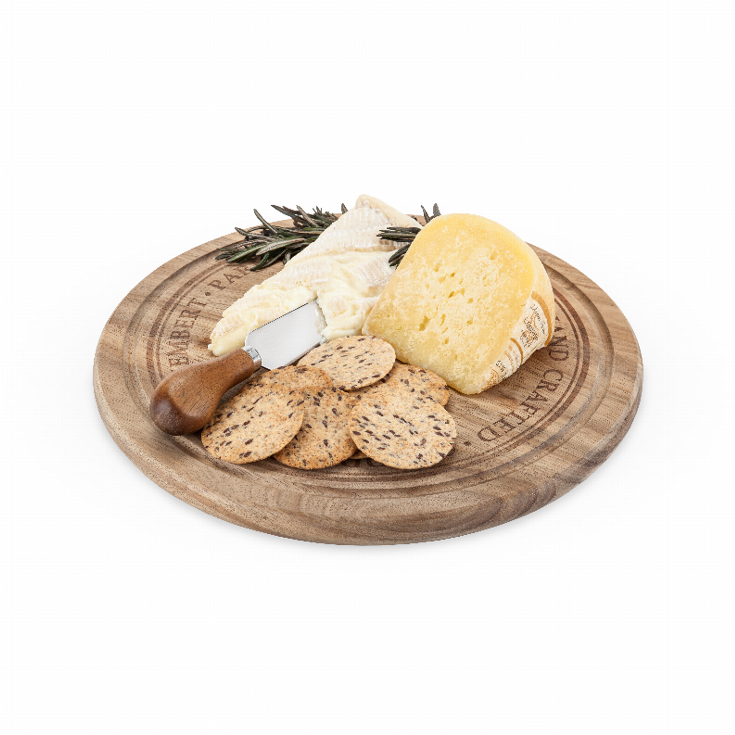 Rustic Farmhouse Rounded Cheese Board and Knife Set
