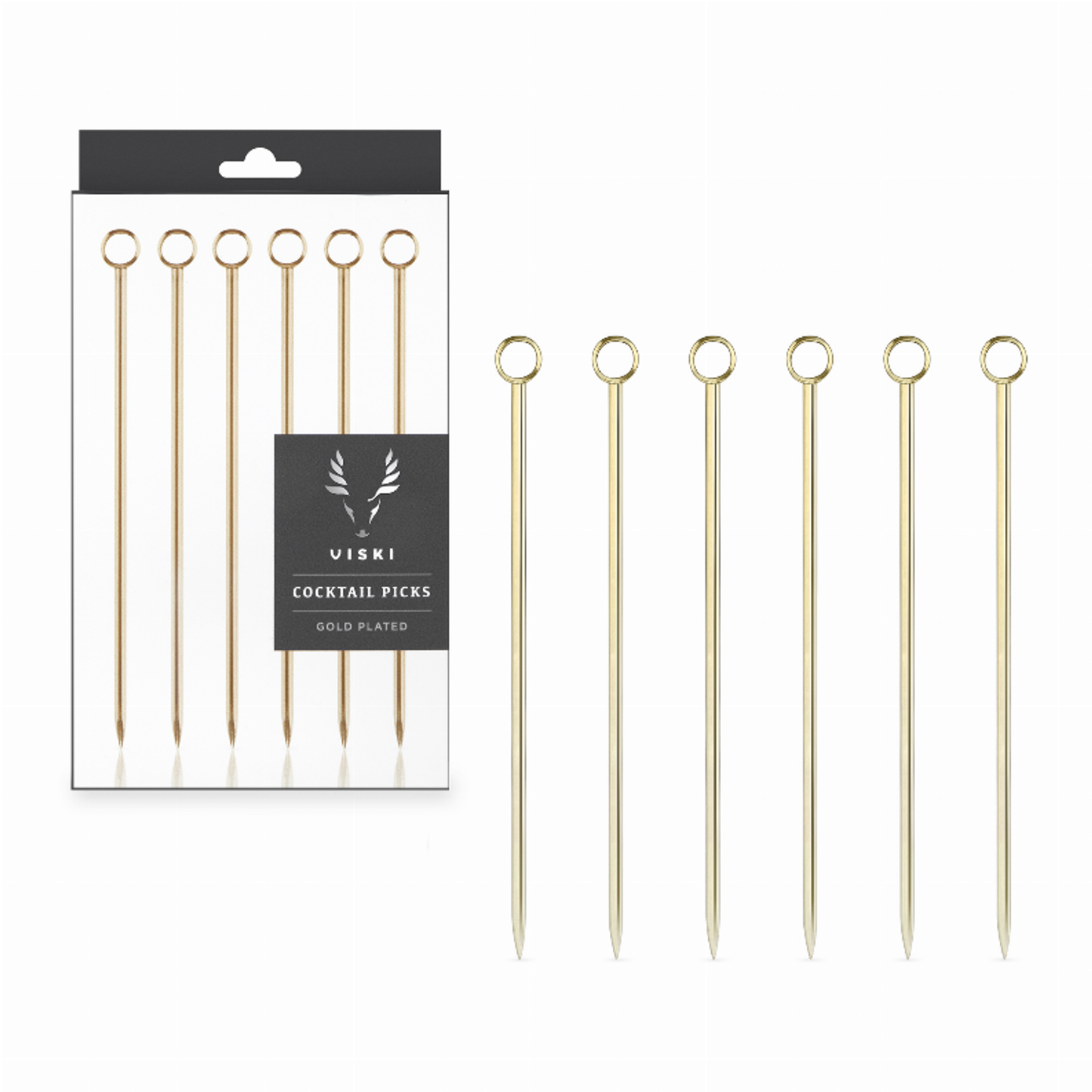 Gold Cocktail Picks by Viski, Set of 6