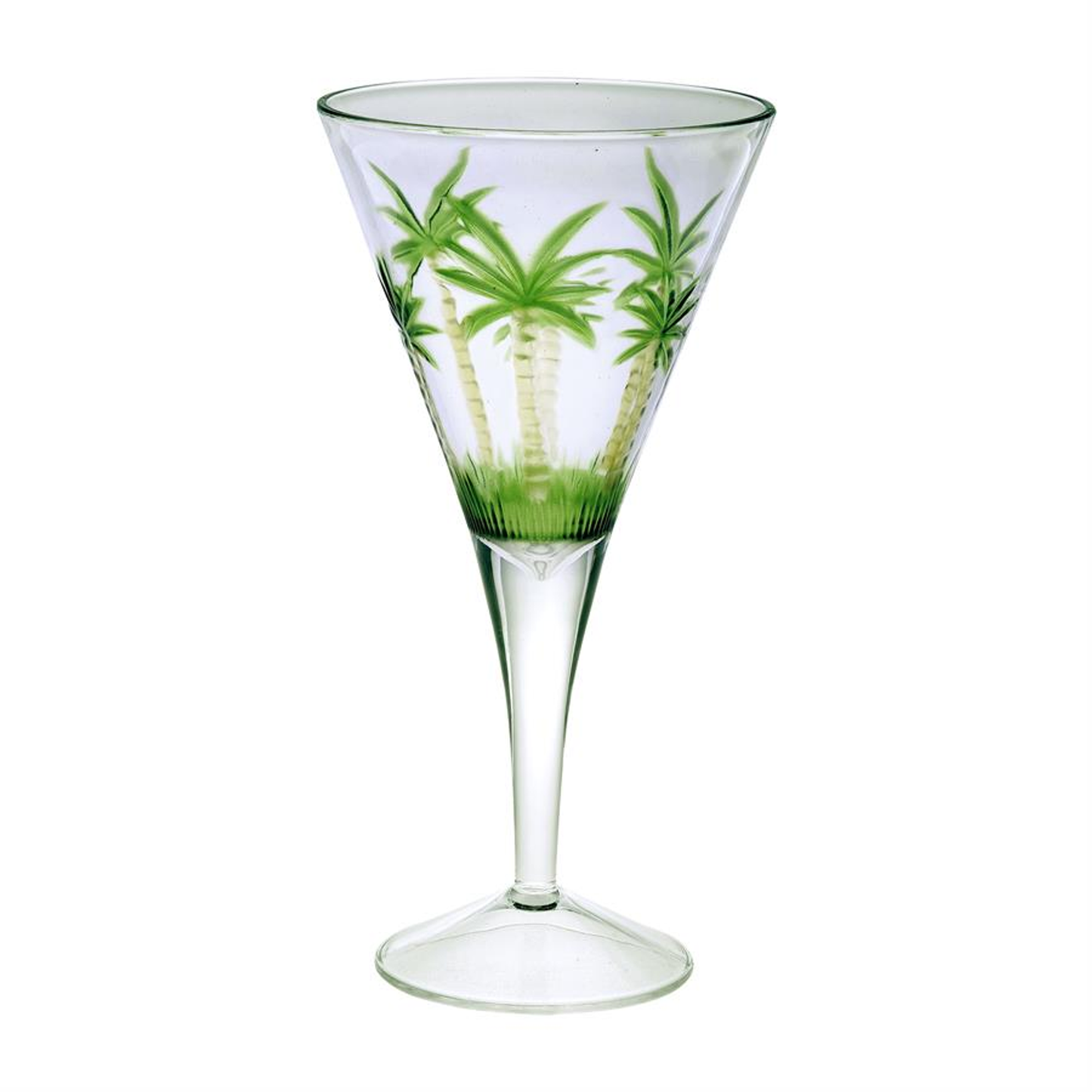 Acrylic Palm Tree V-Shape Wine Glasses, 14 oz - Set of 4