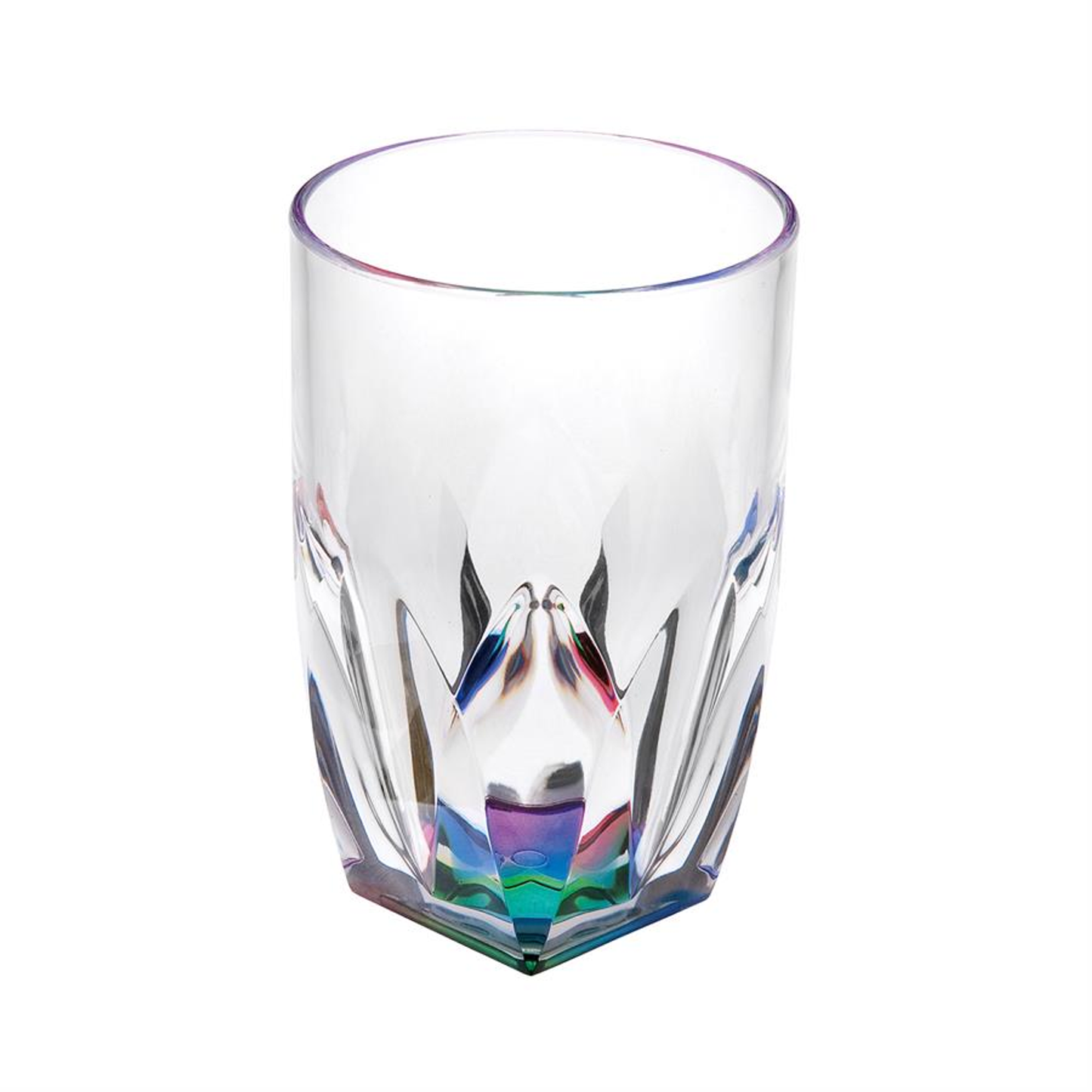 Acrylic Rainbow Diamond Hi-Ball Glasses, 17 oz - Set of 4
