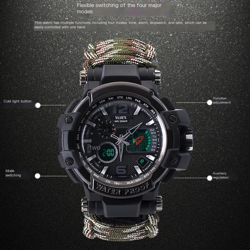 Paracord survival wristband camo