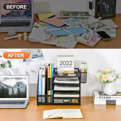 5-Tier Steel Desktop Stationery Storage Organizer Rack