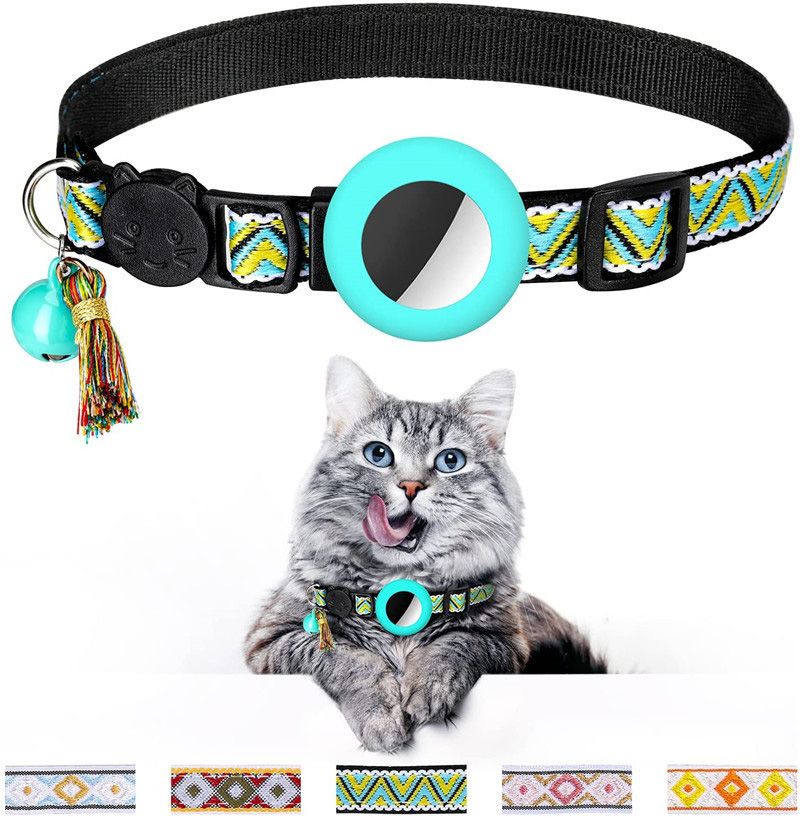 Airtag Pet Collar Bell Tassel13