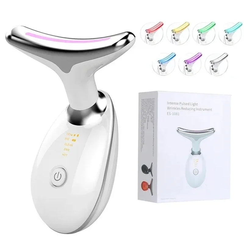 EMS face massager packaging in white box