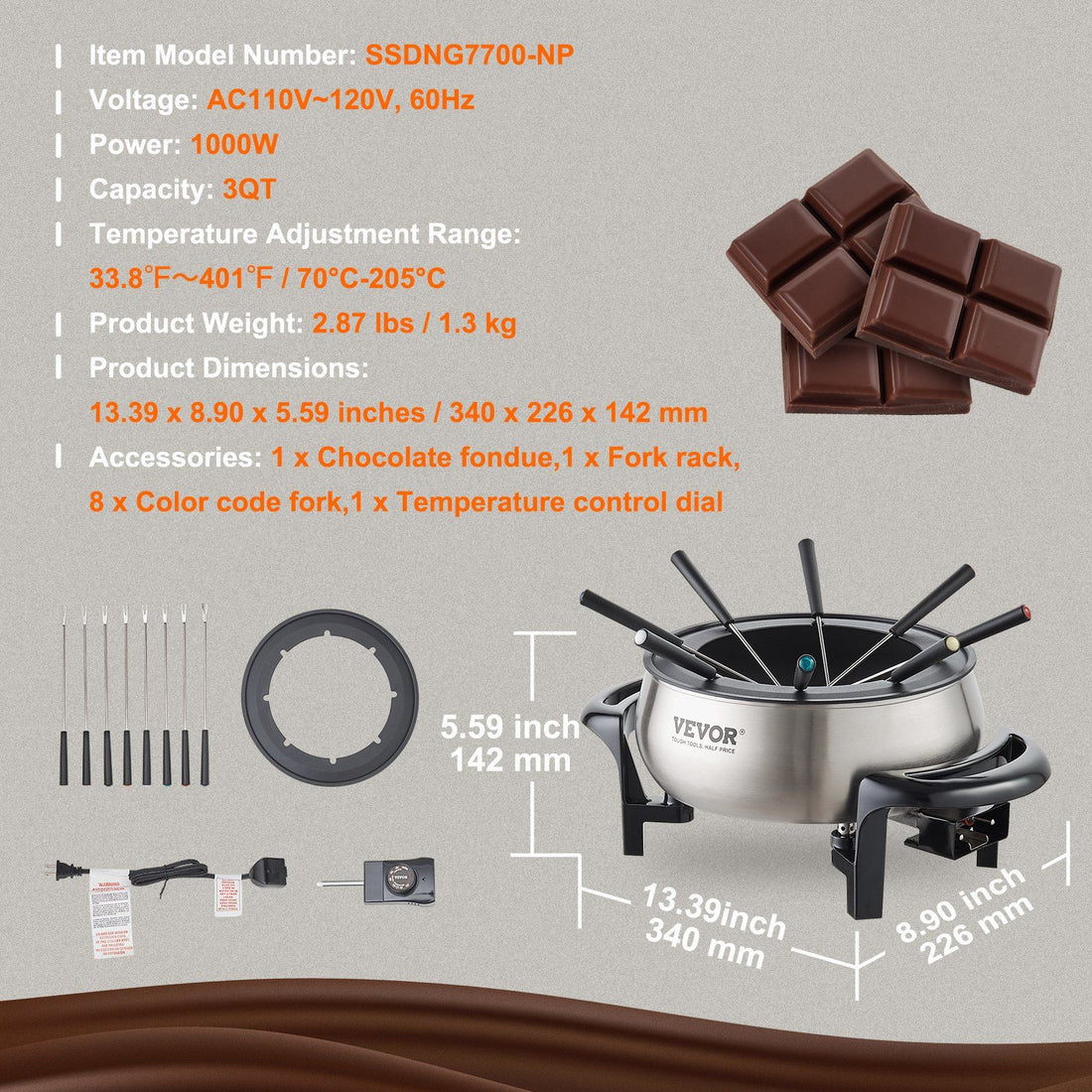 Electric fondue pot set on a dinner table with guests