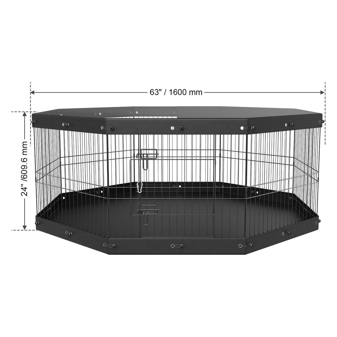 Dog exercise pen height and size reference