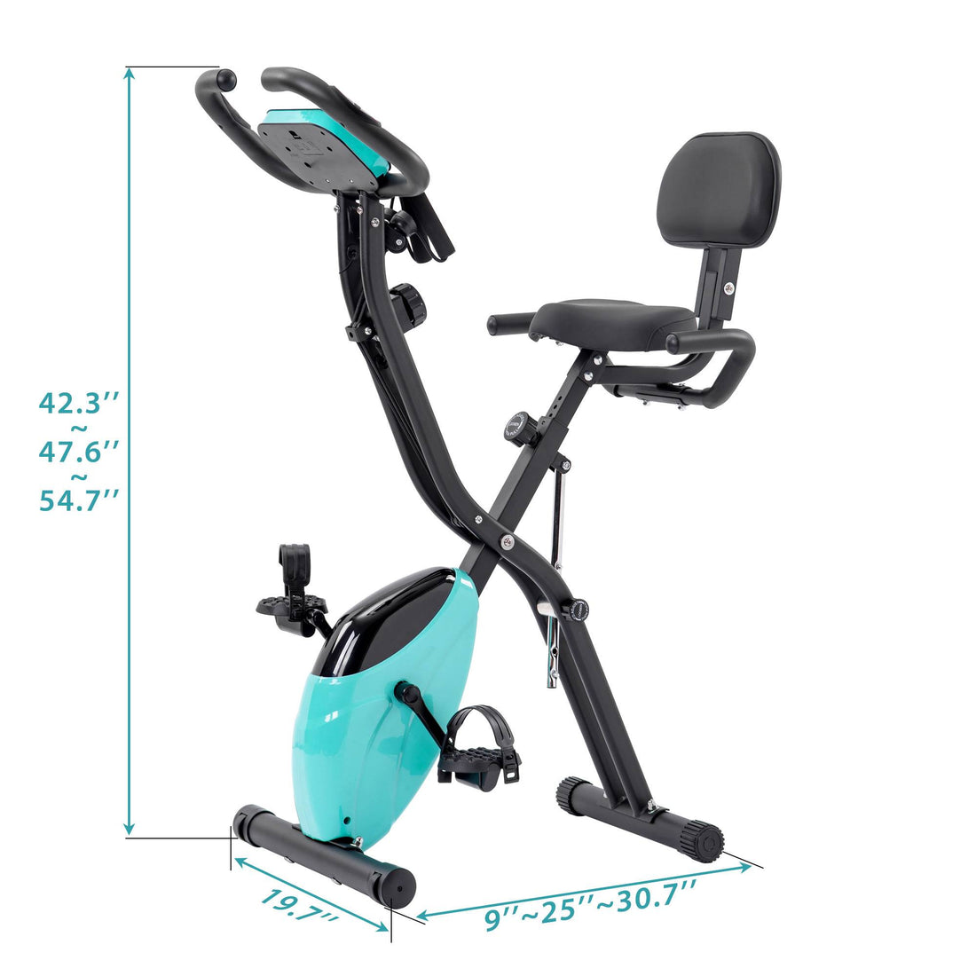 Person riding the folding exercise bike at home