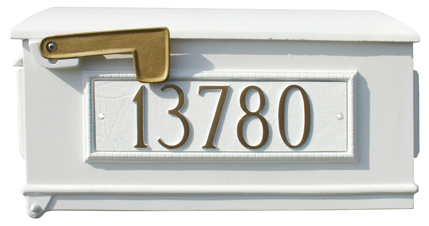 Lewiston Post Mount Mailbox with 3 Personalized Address Plates