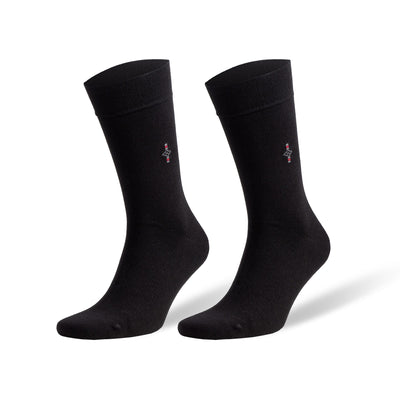 Men's bamboo dress socks 3-pack, black pair detail