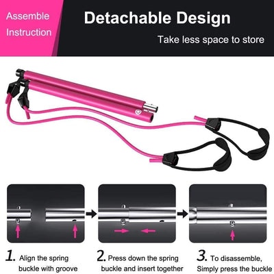 resistance band bar training system angled detail shot
