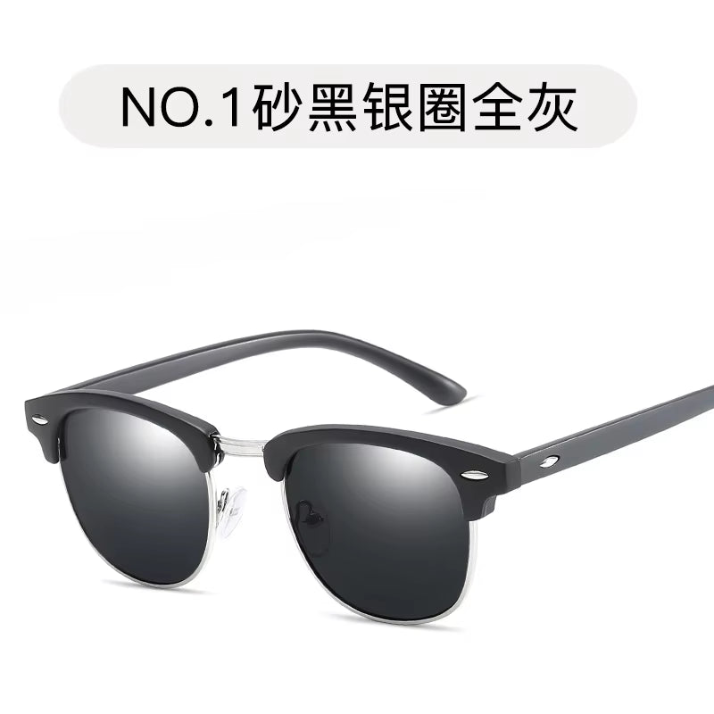 Retro square sunglasses unisex shown with carry case