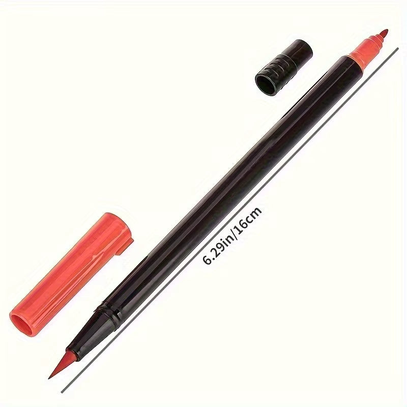 Watercolor markers used for lettering and coloring