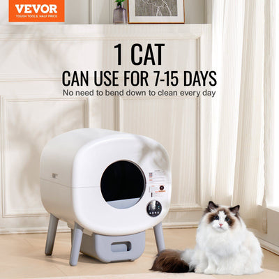 Smart automatic cat litter box side view