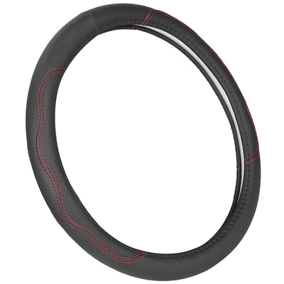 Universal Leather Steering Wheel Cover front view detail