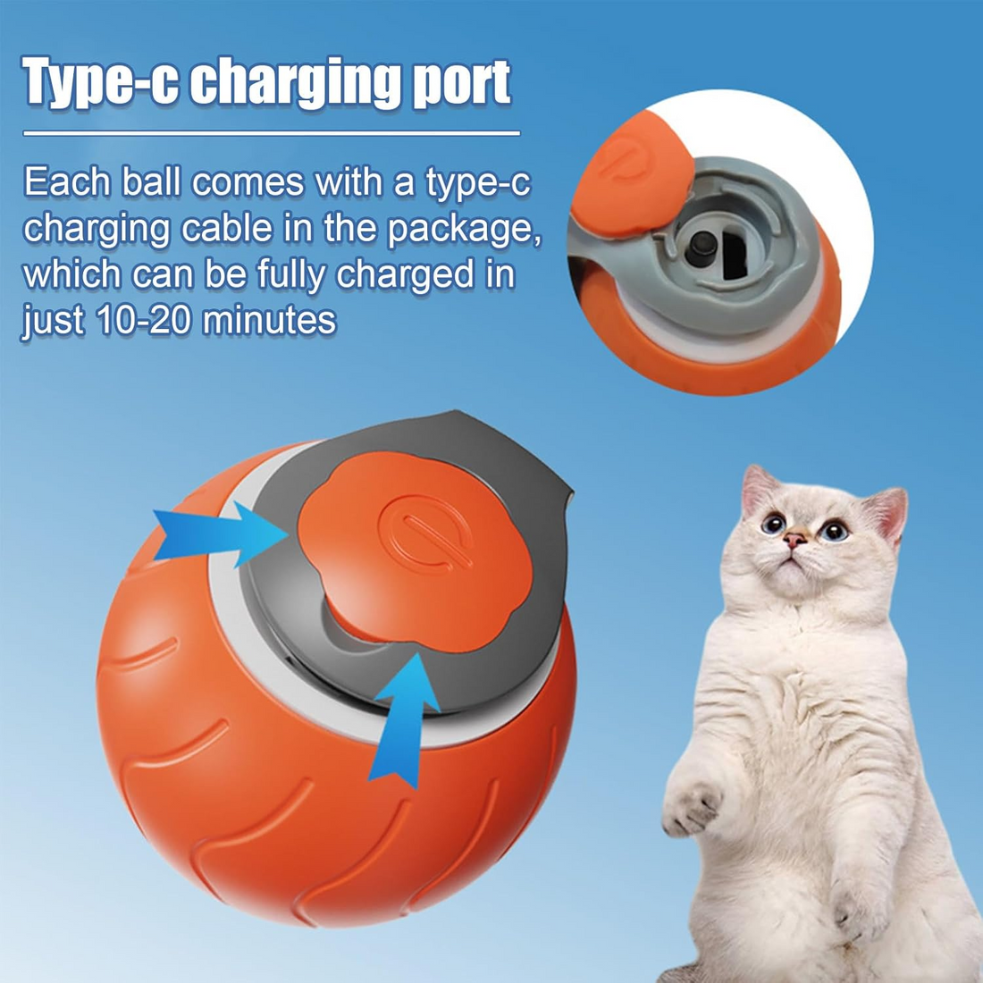 Speedy Tail Cat Toy,Interactive Cat Toy For Indoor Cats,Cat Ball Toy,Interactive Cat Toy Ball,Two Speed Adjustment - Image 11