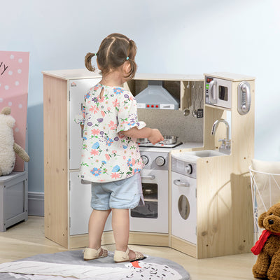 Kids Kitchen Playset with Accessories and Storage Space