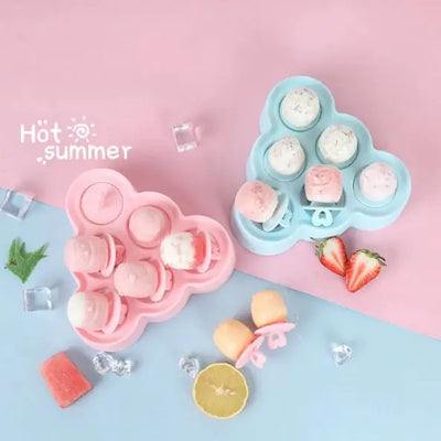 Cartoon Animal Silicone Popsicle Mold — BPA-Free Ice Pop Maker