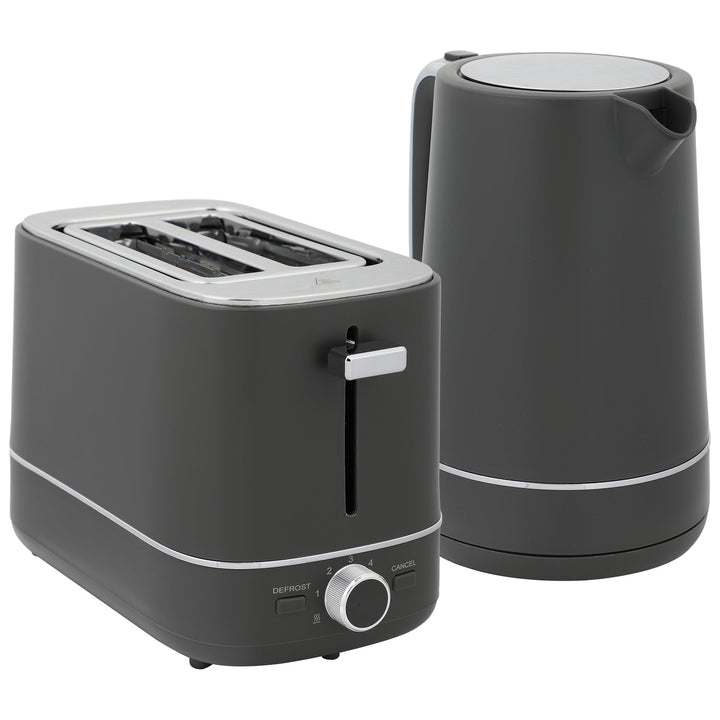 3000W Fast Boil Kettle and 2 Slice Toaster Set Grey