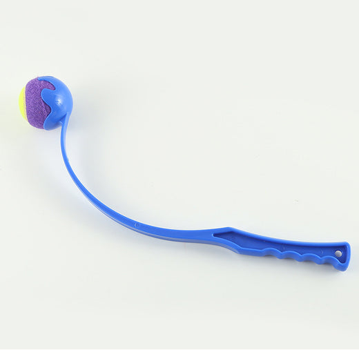 Interactive dog fetch and training toy, full product view