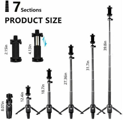 40" Selfie Stick Tripod Bluetooth Remote
