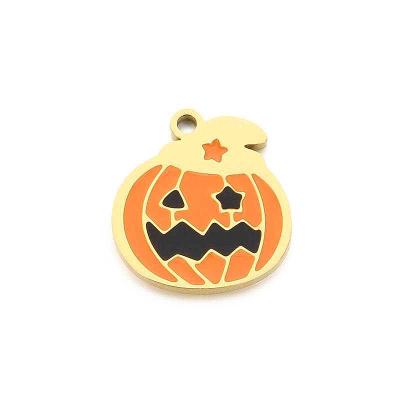 Halloween Pumpkin Devil Pendant Stainless Steel Jewelry Accessory
