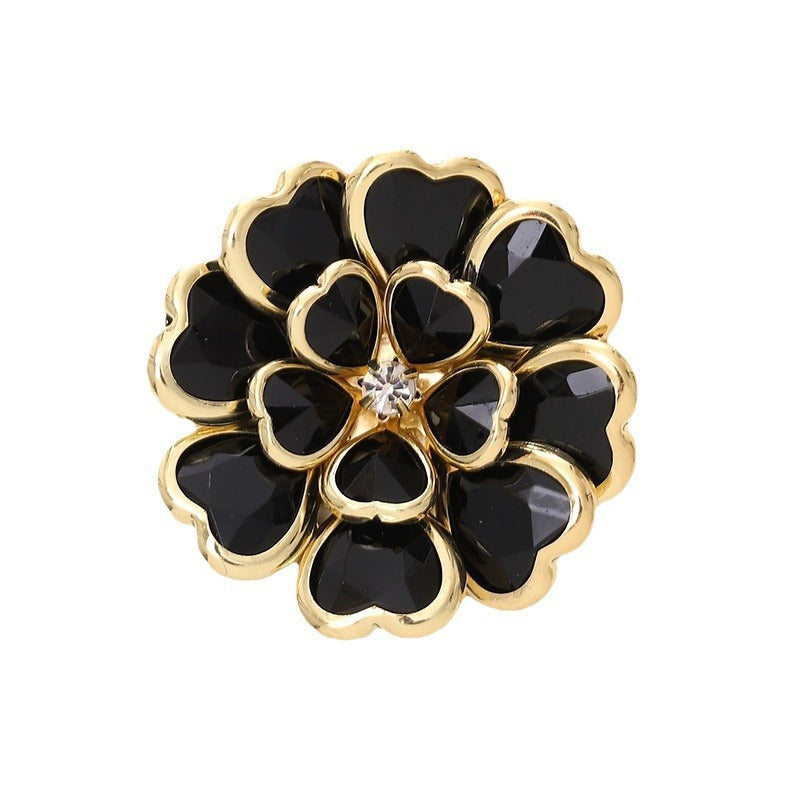 Acrylic Camellia Rhinestone Decoration