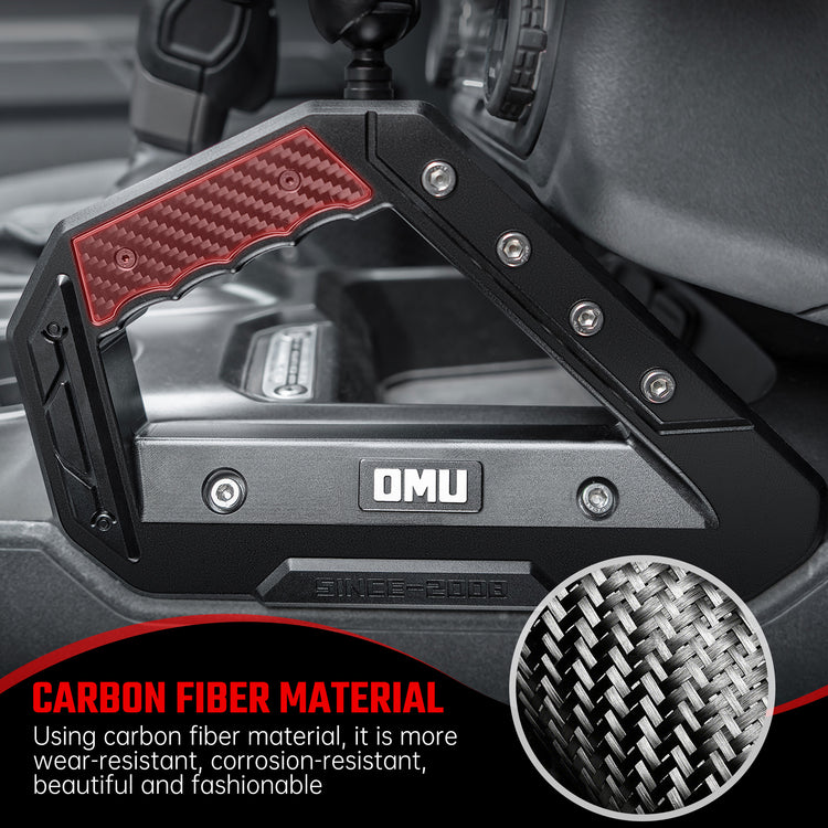 Bronco grab handle phone mount installed in vehicle interior