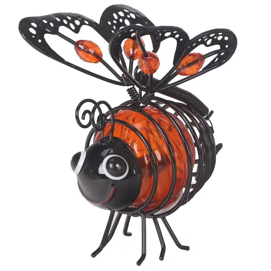 Solar Powered Bee Iron Art LED Garden Light