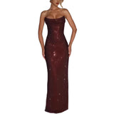 Elegant Sleeveless Sequined Evening Dress