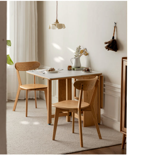 Wood dining chair leg and frame detail