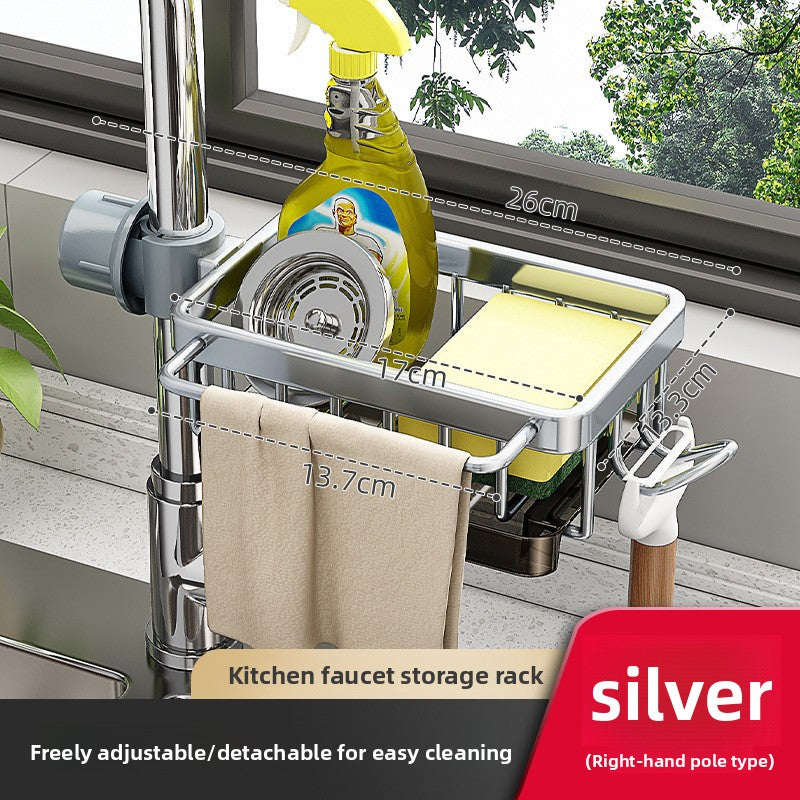 No-drill faucet sponge and dishcloth rack with drain tray, photo 8