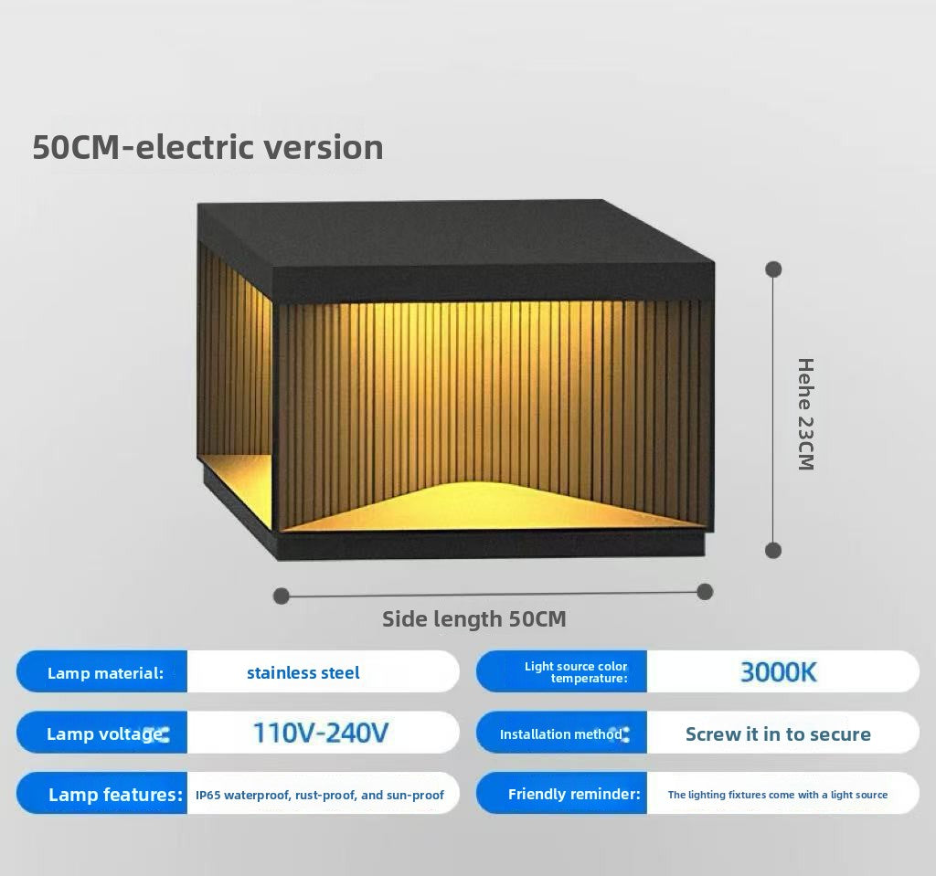 Solar Powered Outdoor Pillar Lamp