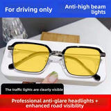 Retro Square Frame Night Vision Driving Glasses