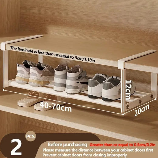 Iron shoe rack configured as a wide entryway bench